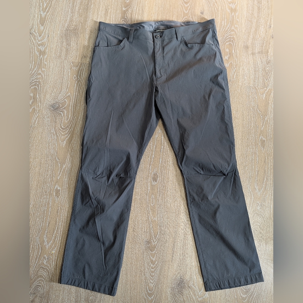 Eddie Bauer Men's 40x32 Chino Tech‎ Charcoal Pants Casual Stretch